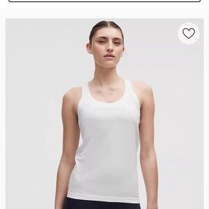 Lululemon Athletica White Fitted Sleeveless Tank Top